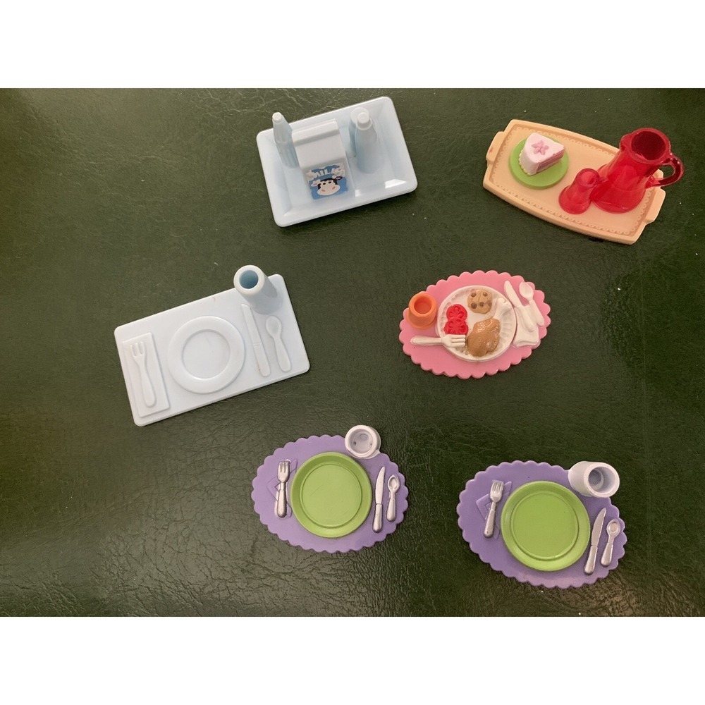 6 Fisher Price Loving Family Dollhouse/ Food Dinner Trays